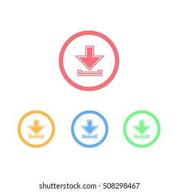 Colorful Set of Circle Ring Download Icon