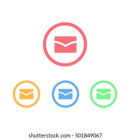 Colorful Set of Circle Ring Mail Logo or Icon