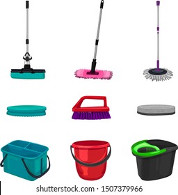 
colorful set of cleaning tools, vector