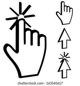Colorful set of cursors for every taste. Vector illustration