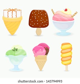 Colorful set of different ice - cream.