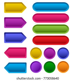 Colorful set of empty web buttons. Vector illustration