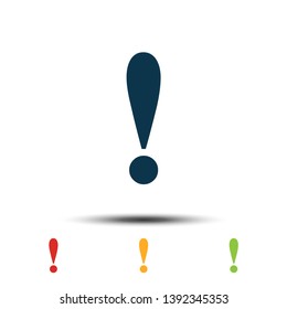 Colorful Set Exclamation Mark Icon Vector Logo Template
