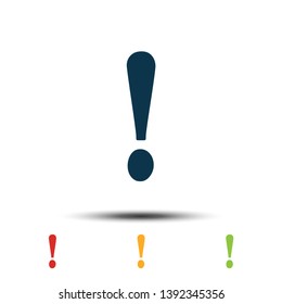 Colorful Set Exclamation Mark Icon Vector Logo Template