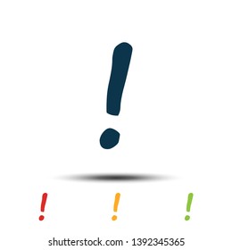 Colorful Set Exclamation Mark Icon Vector Logo Template