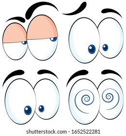 Colorful Set  Eyes. Vector Isolated illustration on white background