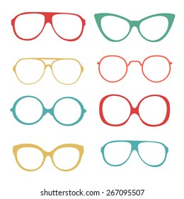 Colorful set of fashionable glasses in vector format