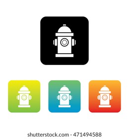 Colorful Set of Fire Hydrant Icons