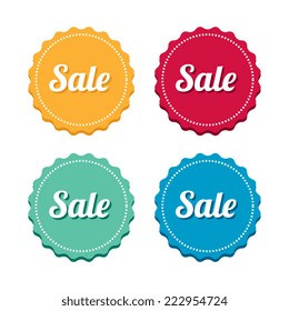 Colorful Set of Flat Sale Labels