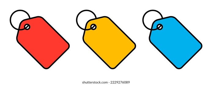 Colorful Set of Flat Tag Label Icons