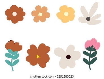 Colorful set of flower illustration. abstract origami flowers background. style for banners, wallpaper, posters, websites, online shopping.Vector illustration design and creative idea