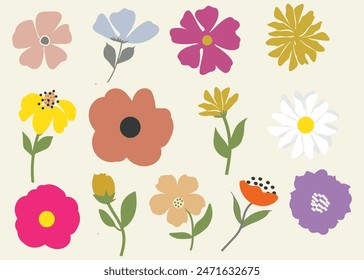 Colorful set of flowers. abstract origami flowers background. style for banners, wallpaper, posters, websites, online shopping.Vector illustration design and creative idea,eps 10.