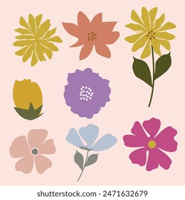 Colorful set of flowers. abstract origami flowers background. style for banners, wallpaper, posters, websites, online shopping.Vector illustration design and creative idea,eps 10.