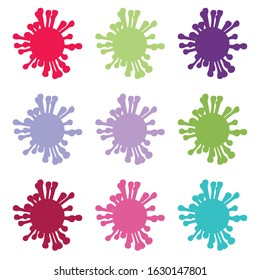 Colorful set of fly germ virus infection,micro bacteria.Vector modern flat style cartoon character illustration.Isolated on white background.Microbe, Pathogen, Virus icon.