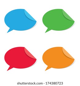 Colorful Set of Folded Speech Bubbles