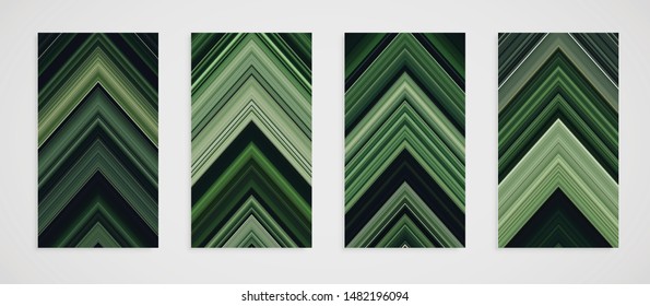 Colorful set of four line pattern, vector illustration