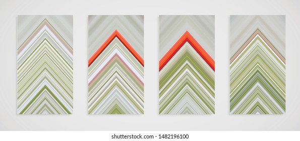 Colorful set of four line pattern, vector illustration