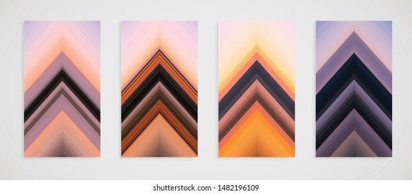 Colorful set of four line pattern, vector illustration