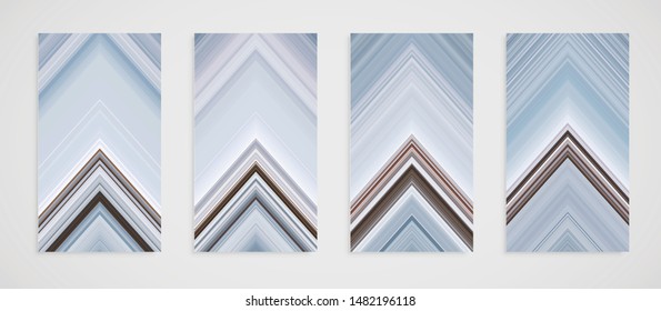 Colorful set of four line pattern, vector illustration