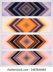 Colorful set of four line pattern, vector illustration