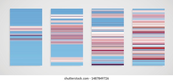 Colorful set of four line pattern, vector illustration