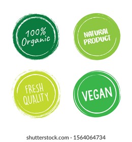 Colorful Set of Fresh and Organic Labels