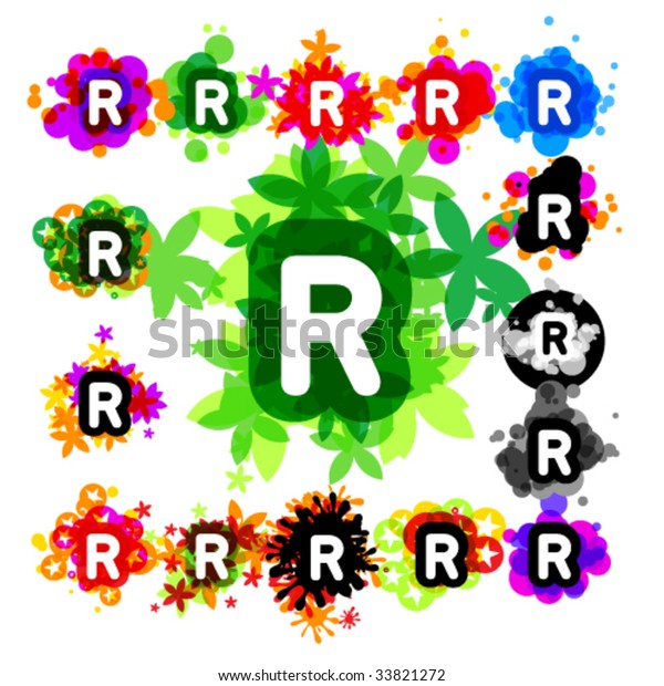 Colorful Set Funny Alphabet Letter R Stock Vector (Royalty Free ...