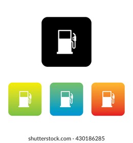 Colorful Set of Gas Station Icons