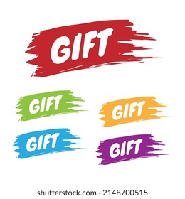 Colorido conjunto de etiquetas cepilladas de regalo