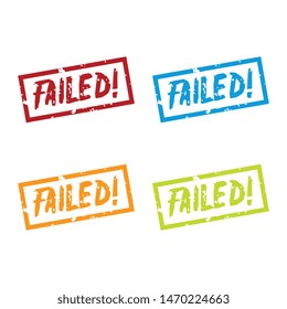 Colorful Set of Grunge Failed Labels