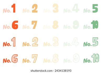 Bunte Menge von handgezeichneten numerischen Symbolen