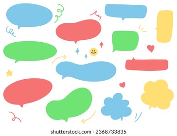 Colorful set of handwritten balloons, vector