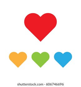 Colorful Set of Hearts