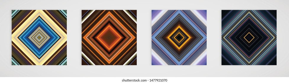 Colorful set of horizontal lines backgrounds, vector illustration