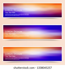 Colorful set of horizontal marbled liquid banners.Set of artistic creative universal backgrounds.Trendy design of multicolored backgrounds for card,wallpaper, website,web banner,header template.Vector