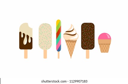colorful set of ice-creams