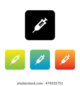 Colorful Set of Injection Needle Icons