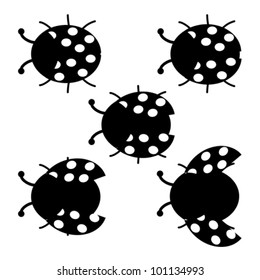 colorful set of Ladybird, vector
