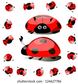 colorful set of Ladybird, vector