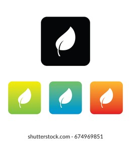 Colorful Set of Leaf Icons