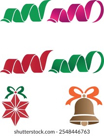 Vetor de Decoração de Celebração de Padrão de Linhas de Conjunto Colorido