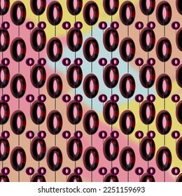 Colorful Set of Lollipops. pattern made with caramel on a stick on colorful tie n dye background. creative pattern.Abstract backdrop for clothing brand,apparel,home decor,interior,accessories,wallpapr