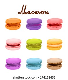 Colorful set of Macaron menu