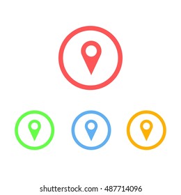 Colorful Set of Map Marker Icons