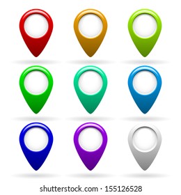 Colorful set of map pointers.
