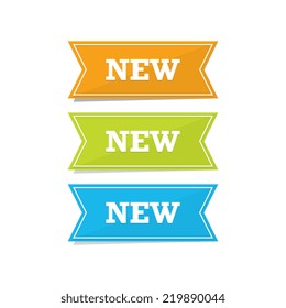 Colorful Set of New Label Ribbons