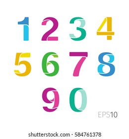 Colorful set of numbers. Design elements vector template business and creativity