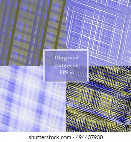 Colorful set of patterns with diagonal lines