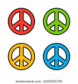 Colorful Set of Peace Signs