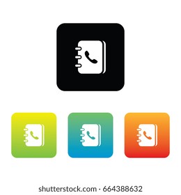 Colorful Set of Phone Book Icons